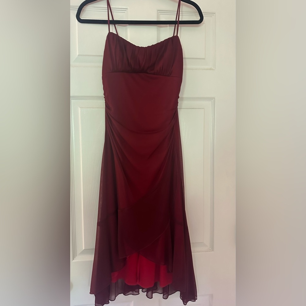 Ruby Rox Red Layered Mesh Dress.